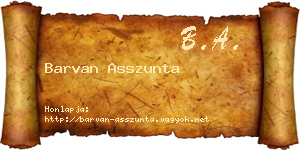 Barvan Asszunta névjegykártya